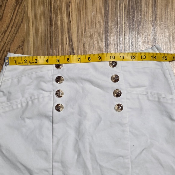 Banana Republic Sailor Button Mini Skirt Women's Size 6 White High Waist - Picture 5 of 9